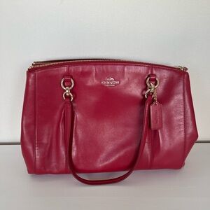 Red Coach, 3 compartment bag.